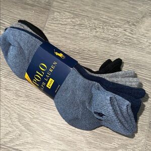 Polo Ralph Lauren Socks Short ankle Mens blue navy black gray NEW NWT 4 pairs